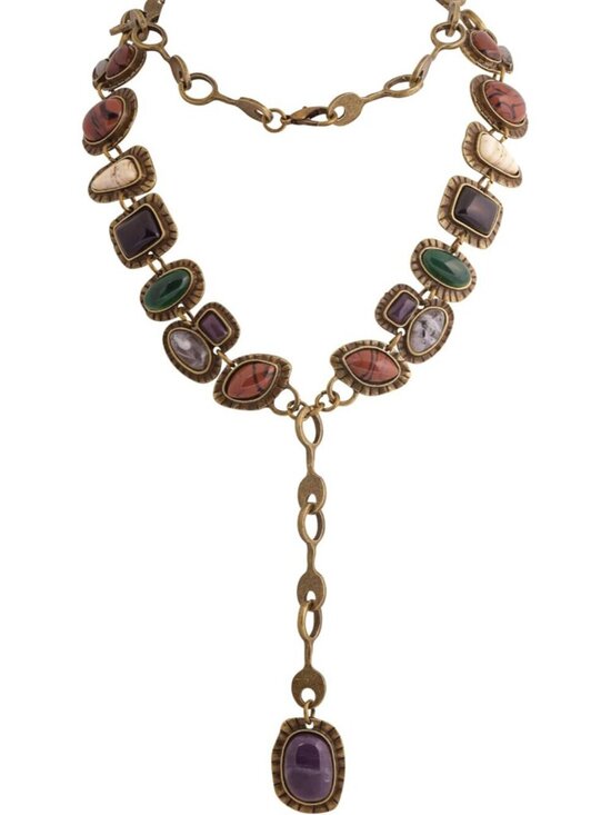 Jewelry - Bohemian Created Turquoise Beaded Y-Necklace, Turquoise-toned Multi-shaped Penda